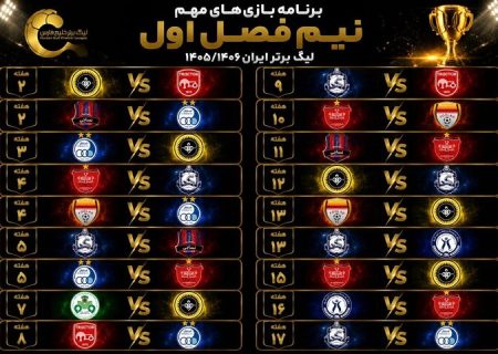 برنامه کامل فصل جدید لیگ برتر فوتبال